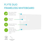 Ghent Flyte Duo Double - Sided Frameless Whiteboard, 3' x 4', White (GHE - FLYD - 34 - GM - WH) - SchoolOutlet