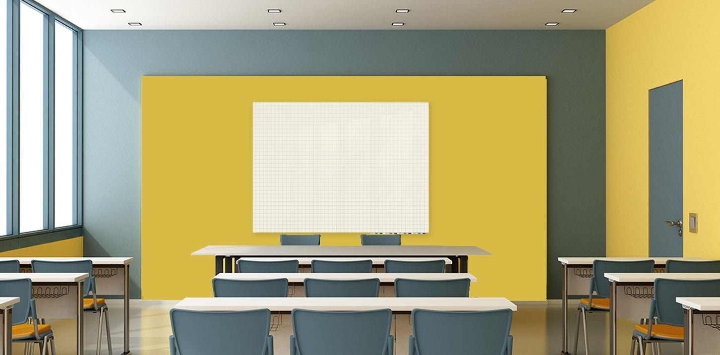Ghent Grid Aria Low Profile Glassboard, 1x1" Grid, Magnetic, 2'H x 3'W (GHE - GRPARIASM21G - 23) - SchoolOutlet