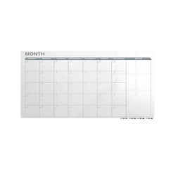 Ghent Calendar Aria Low Profile Glassboard, 1 Month Calendar, Magnetic, 3'H x 4'W (GHE-GRPARIASM31M-34)
