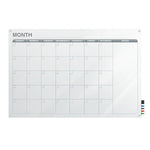 Ghent Calendar Harmony Glassboard w/ Standoffs, Square Corners, 1 Month Calendar, Non - Magnetic, 2'H x 3'W (GHE - GRPHMYSN31M - 23) - SchoolOutlet
