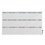 Ghent Calendar Harmony Glassboard w/ Standoffs, Square Corners, 1 Year Calendar, Non - Magnetic, 4'H x 6'W (GHE - GRPHMYSN31Y - 46) - SchoolOutlet