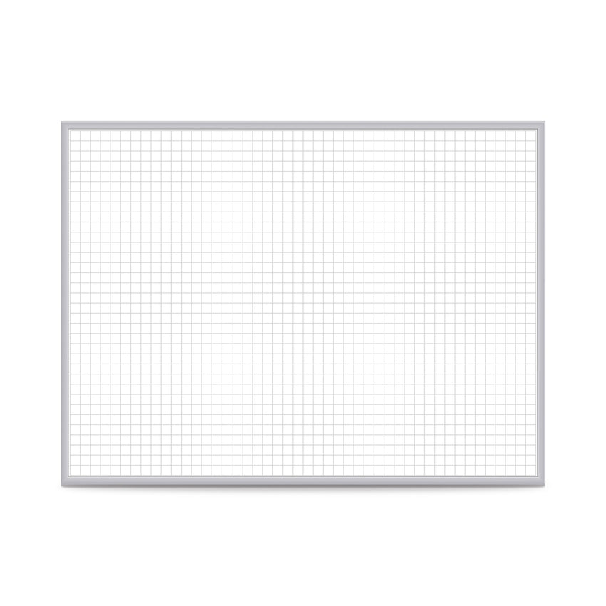 Ghent 1"x1" Grid Whiteboard with Aluminum Frame, Magnetic, 4'H x 8'W (GHE - GRPM321G - 48) - SchoolOutlet