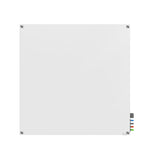 Ghent Harmony Glassboard w/ Standoffs, Magnetic, Square Corners, 4'H x 4'W, White (GHE - HMYSM44WH) - SchoolOutlet