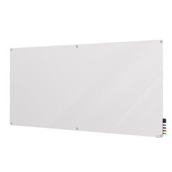 Ghent Harmony Glassboard w/ Standoffs, Magnetic, Square Corners, 4'H x 6'W, White (GHE-HMYSM46WH)