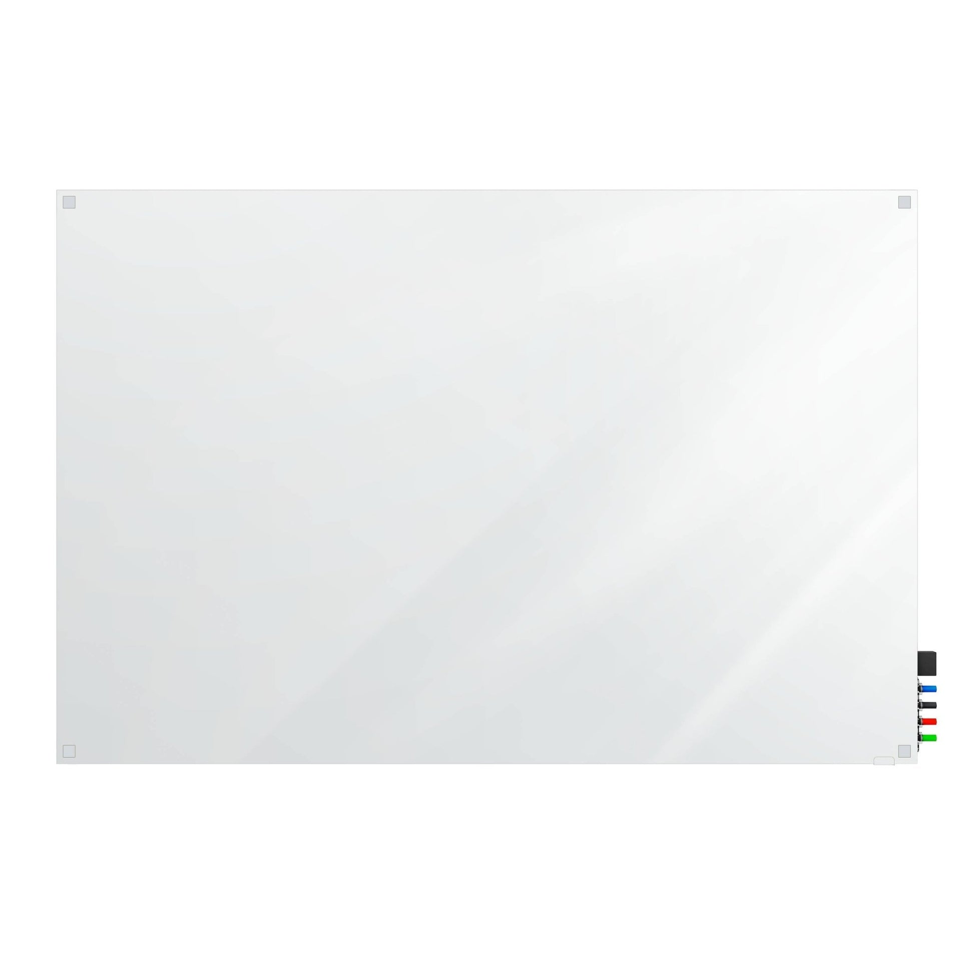 Ghent Harmony Glassboard w/ Standoffs, Magnetic, Square Corners, 4'H x 8'W, White (GHE - HMYSM48WH) - SchoolOutlet