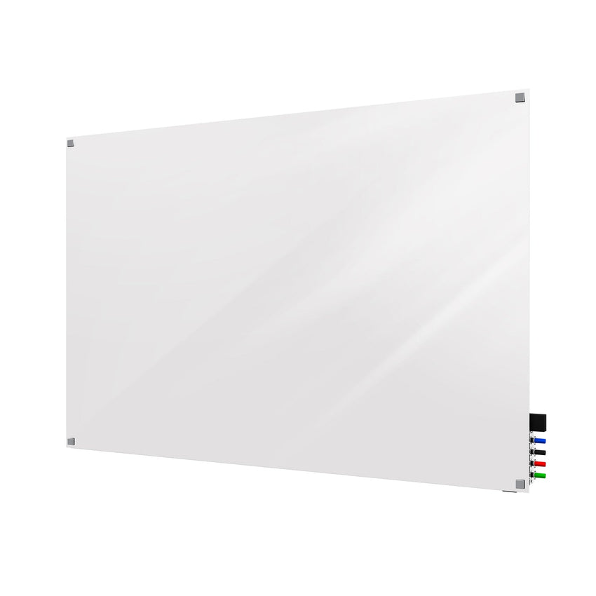 Ghent Harmony Glassboard w/ Standoffs, Non - Magnetic, Square Corners, 2'H x 3'W, White (GHE - HMYSN23WH) - SchoolOutlet