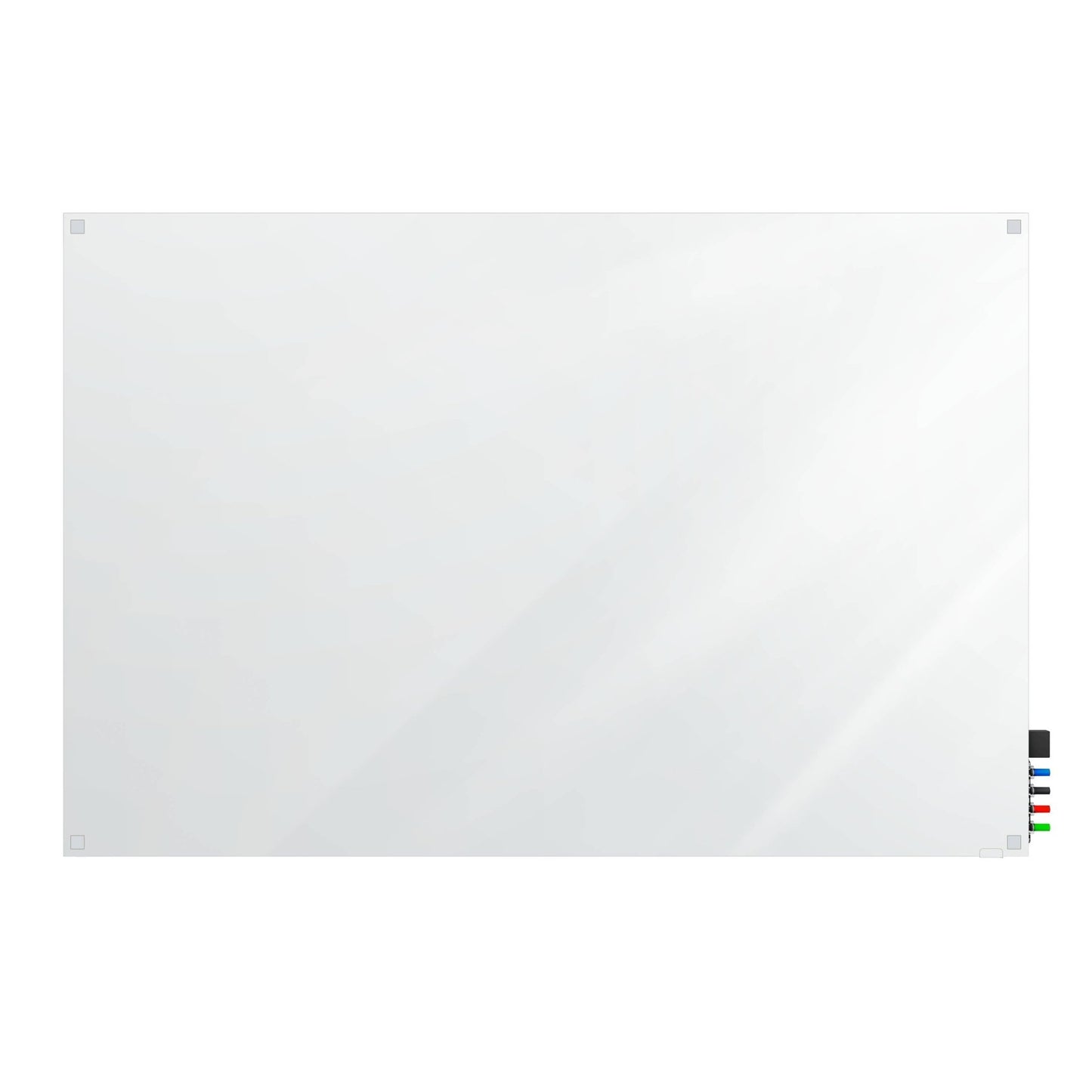 Ghent Harmony Glassboard w/ Standoffs, Non - Magnetic, Square Corners, 4'H x 5'W, White (GHE - HMYSN45WH) - SchoolOutlet