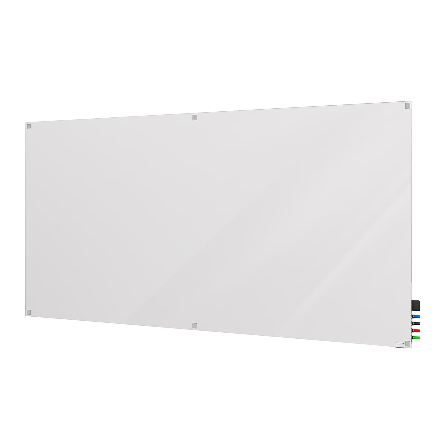 Ghent Harmony Glassboard w/ Standoffs, Non - Magnetic, Square Corners, 4'H x 5'W, White (GHE - HMYSN45WH) - SchoolOutlet