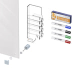 Ghent Harmony Glassboard w/ Standoffs, Non - Magnetic, Square Corners, 4'H x 5'W, White (GHE - HMYSN45WH) - SchoolOutlet