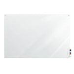 Ghent Harmony Glassboard w/ Standoffs, Non - Magnetic, Square Corners, 4'H x 8'W, White (GHE - HMYSN48WH) - SchoolOutlet