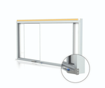 Ghent Horizontal Sliding Porcelain Whiteboard, Magnetic, 4'H x 6'W (GHE - HSM2 - 46) - SchoolOutlet