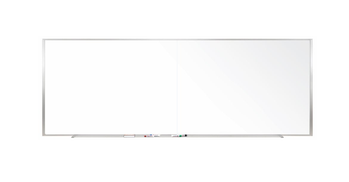 Ghent M1 Porcelain Magnetic Whiteboard, Aluminum Frame, 4'H x 10'W - 2 pieces (GHE - M1 - 410 - 4 - 2P) - SchoolOutlet
