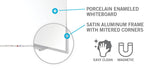 Ghent M1 Porcelain Magnetic Whiteboard, Aluminum Frame, 4'H x 10'W (GHE - M1 - 410 - 4) - SchoolOutlet