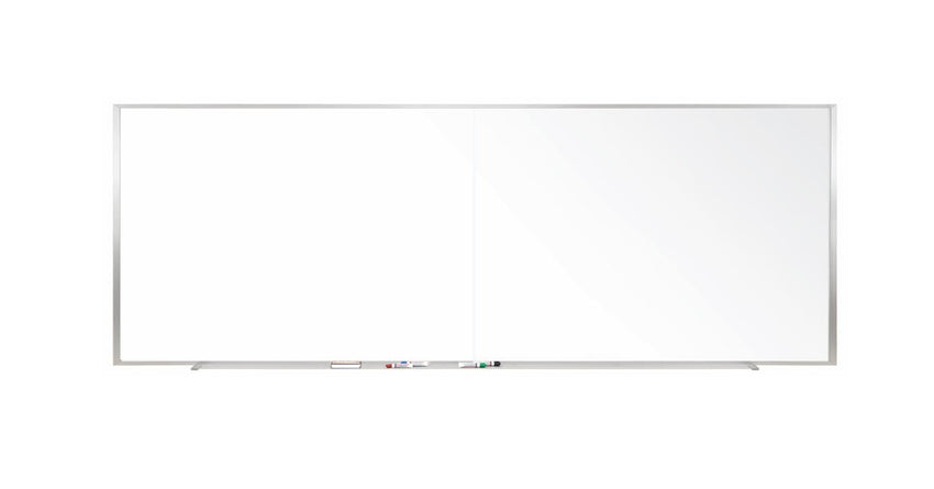 Ghent M1 Porcelain Magnetic Whiteboard, Aluminum Frame, 4'H x 15' 4"W - 2 pieces (GHE - M1 - 415 - 4 - 2P) - SchoolOutlet