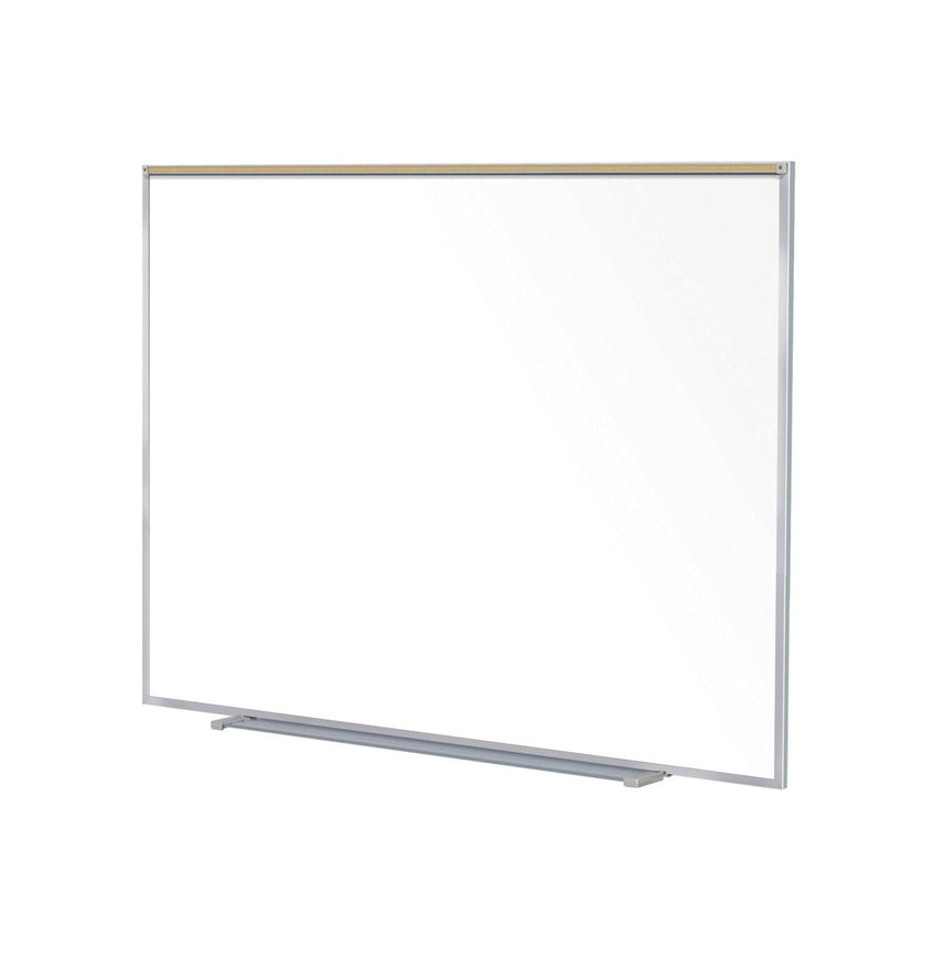 Ghent Proma Magnetic Porcelain Whiteboard, Aluminum Frame and Maprail, 5'H x 6'W (GHE - M1P - 56 - 1M) - SchoolOutlet