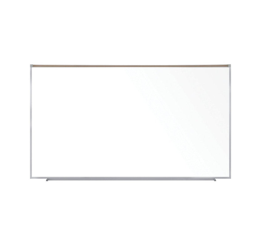 Ghent Proma Magnetic Porcelain Whiteboard, Aluminum Frame and Maprail, 5'H x 8'W (GHE - M1P - 58 - 1M) - SchoolOutlet