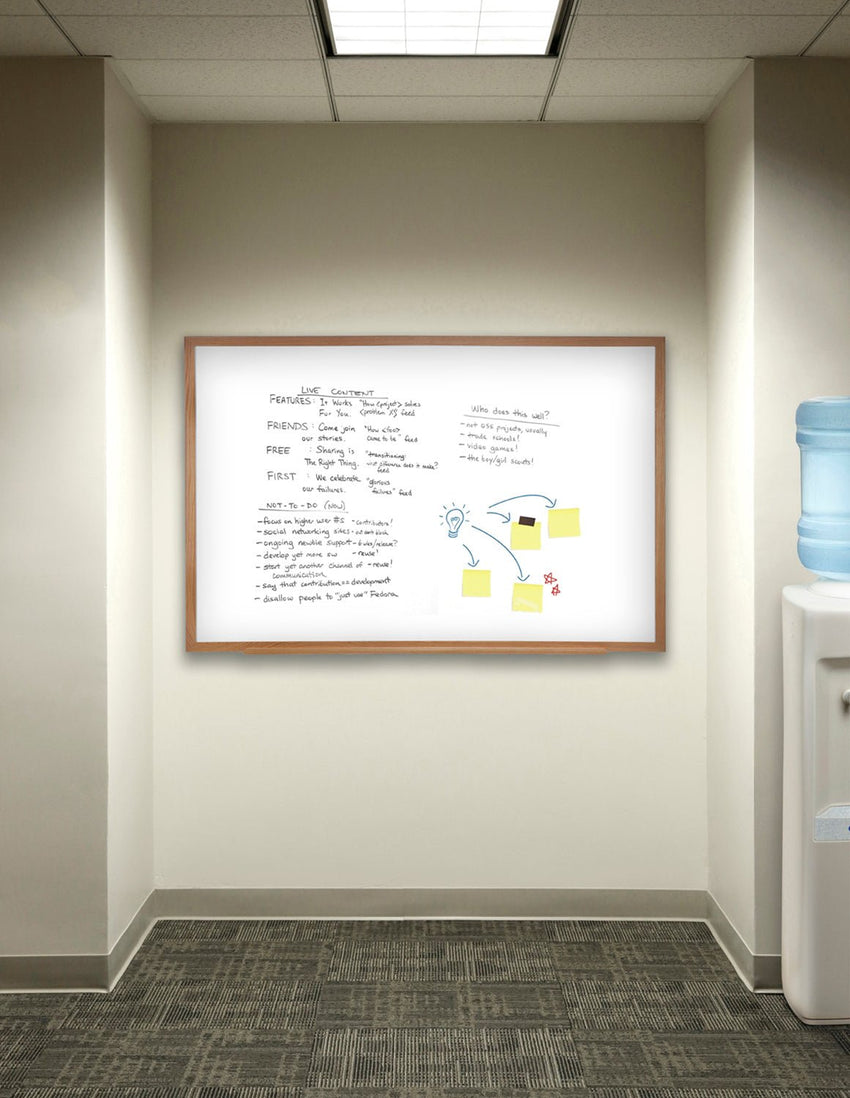 Ghent M2 Non - Magnetic Whiteboard, Wood Frame, 4'H x 4'W (GHE - M2W - 44 - 4) - SchoolOutlet
