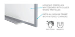 Ghent Magnetic Hygienic Porcelain Whiteboard with Aluminum Frame, 4'H x 7' 4