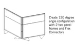 Ghent Floor Partition, Aluminum Frame with Magnetic Porcelain Panel, 54