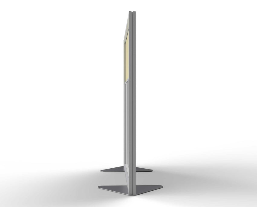 Ghent Floor Partition, Aluminum Frame with Magnetic Porcelain and Caramel Vinyl Panels, 54"H x 48"W (GHE - MP5448 - 20 - 8A) - SchoolOutlet
