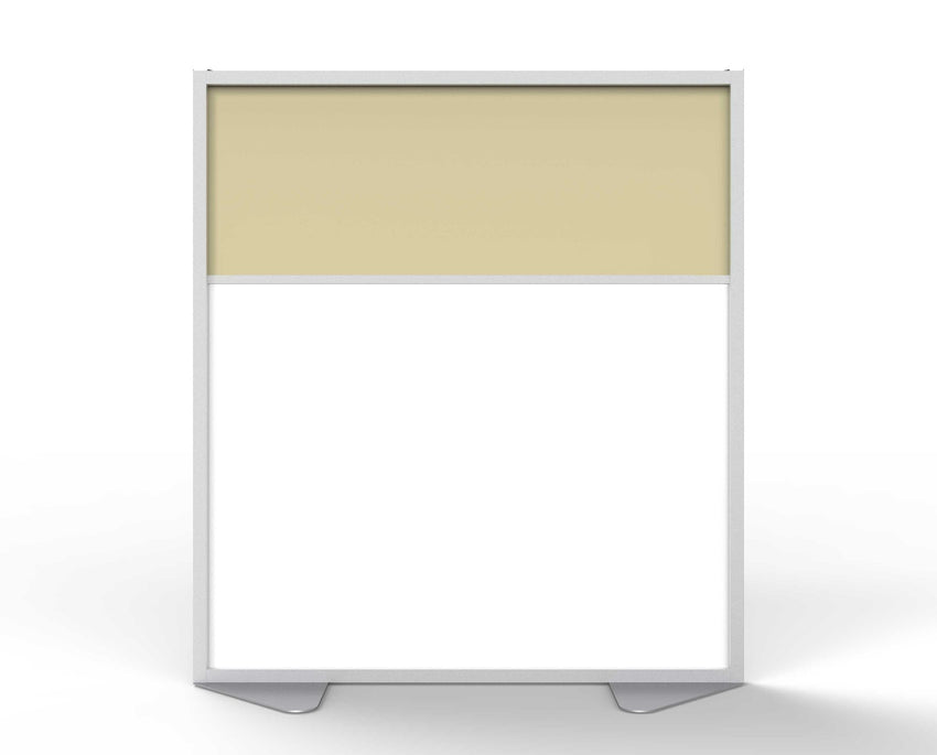 Ghent Floor Partition, Aluminum Frame with Magnetic Porcelain and Caramel Vinyl Panels, 54"H x 48"W (GHE - MP5448 - 20 - 8A) - SchoolOutlet
