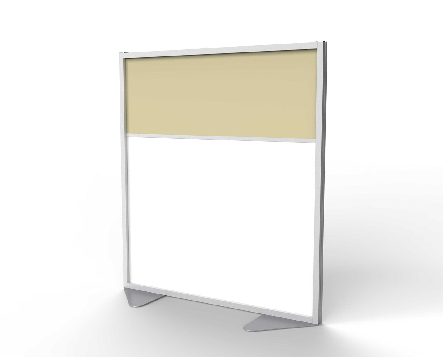 Ghent Floor Partition, Aluminum Frame with Magnetic Porcelain and Caramel Vinyl Panels, 54"H x 48"W (GHE - MP5448 - 20 - 8A) - SchoolOutlet