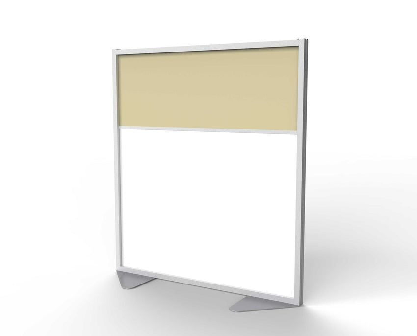 Ghent Floor Partition, Aluminum Frame with Magnetic Porcelain and Caramel Vinyl Panels, 54"H x 48"W (GHE - MP5448 - 20 - 8A) - SchoolOutlet