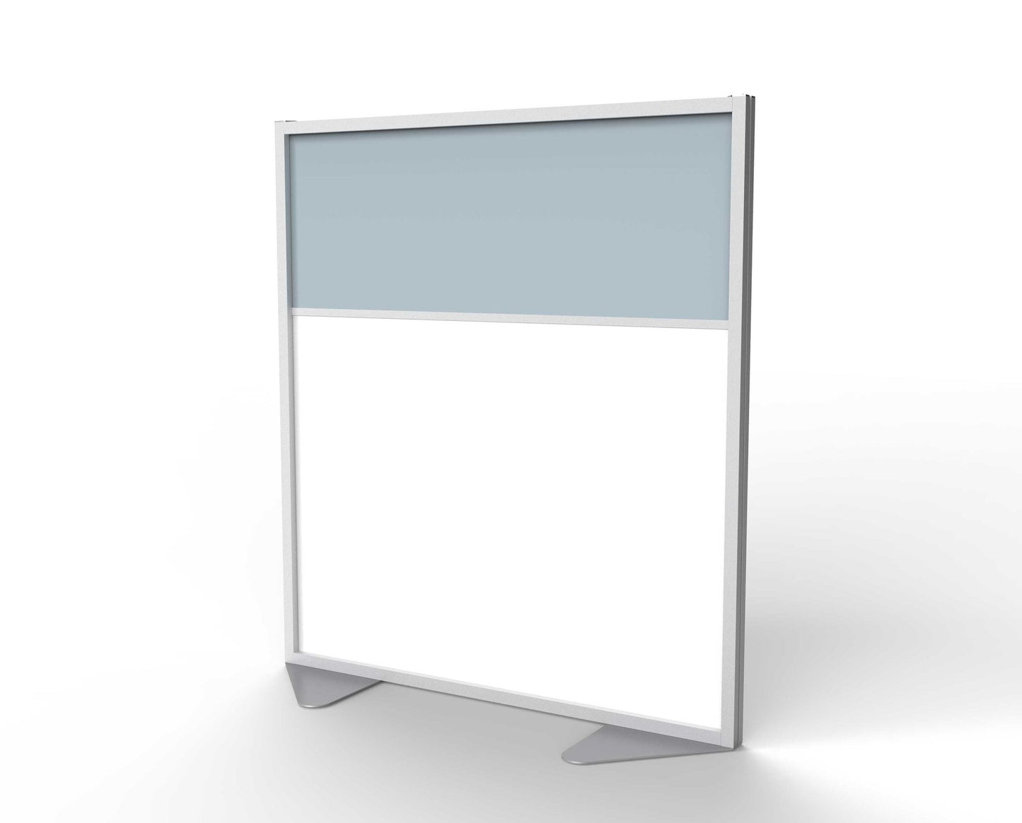 Ghent Floor Partition, Aluminum Frame with Magnetic Porcelain and Silver Vinyl Panels, 54"H x 48"W (GHE - MP5448 - 20 - 8F) - SchoolOutlet