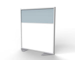 Ghent Floor Partition, Aluminum Frame with Magnetic Porcelain and Silver Vinyl Panels, 54
