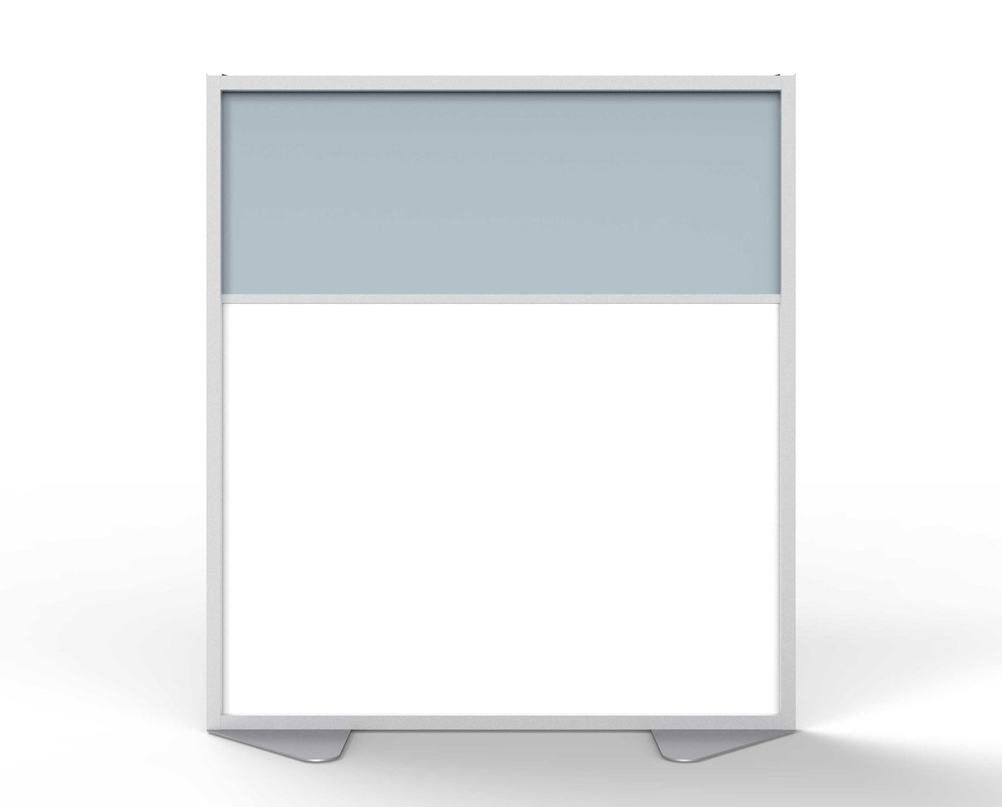 Ghent Floor Partition, Aluminum Frame with Magnetic Porcelain and Silver Vinyl Panels, 54"H x 48"W (GHE - MP5448 - 20 - 8F) - SchoolOutlet