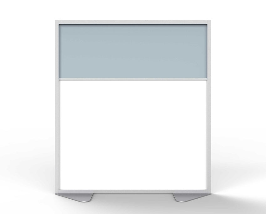 Ghent Floor Partition, Aluminum Frame with Magnetic Porcelain and Silver Vinyl Panels, 54"H x 48"W (GHE - MP5448 - 20 - 8F) - SchoolOutlet
