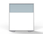 Ghent Floor Partition, Aluminum Frame with Magnetic Porcelain and Silver Vinyl Panels, 54