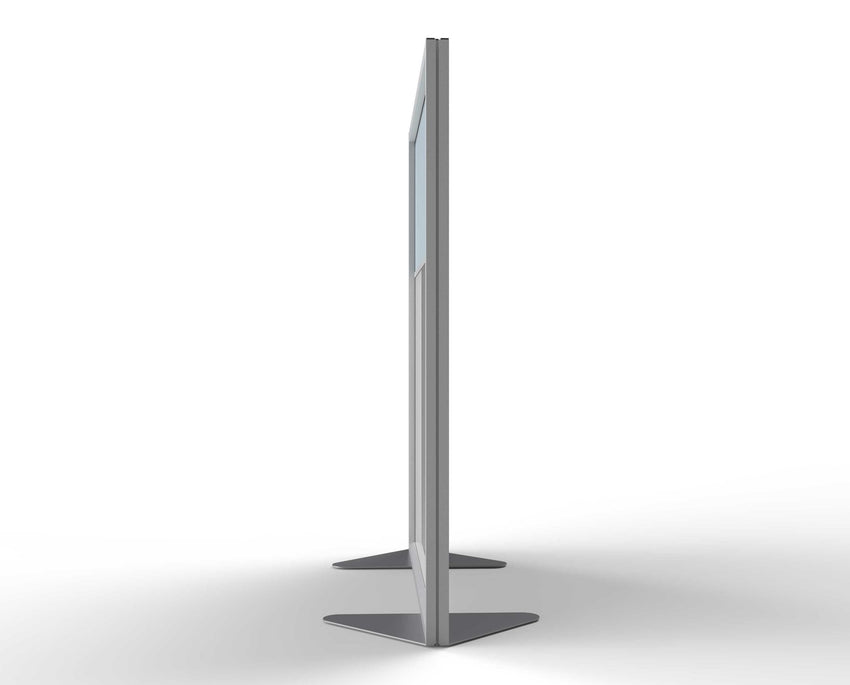 Ghent Floor Partition, Aluminum Frame with Magnetic Porcelain and Silver Vinyl Panels, 54"H x 48"W (GHE - MP5448 - 20 - 8F) - SchoolOutlet