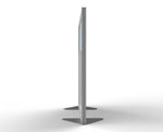 Ghent Floor Partition, Aluminum Frame with Magnetic Porcelain and Silver Vinyl Panels, 54