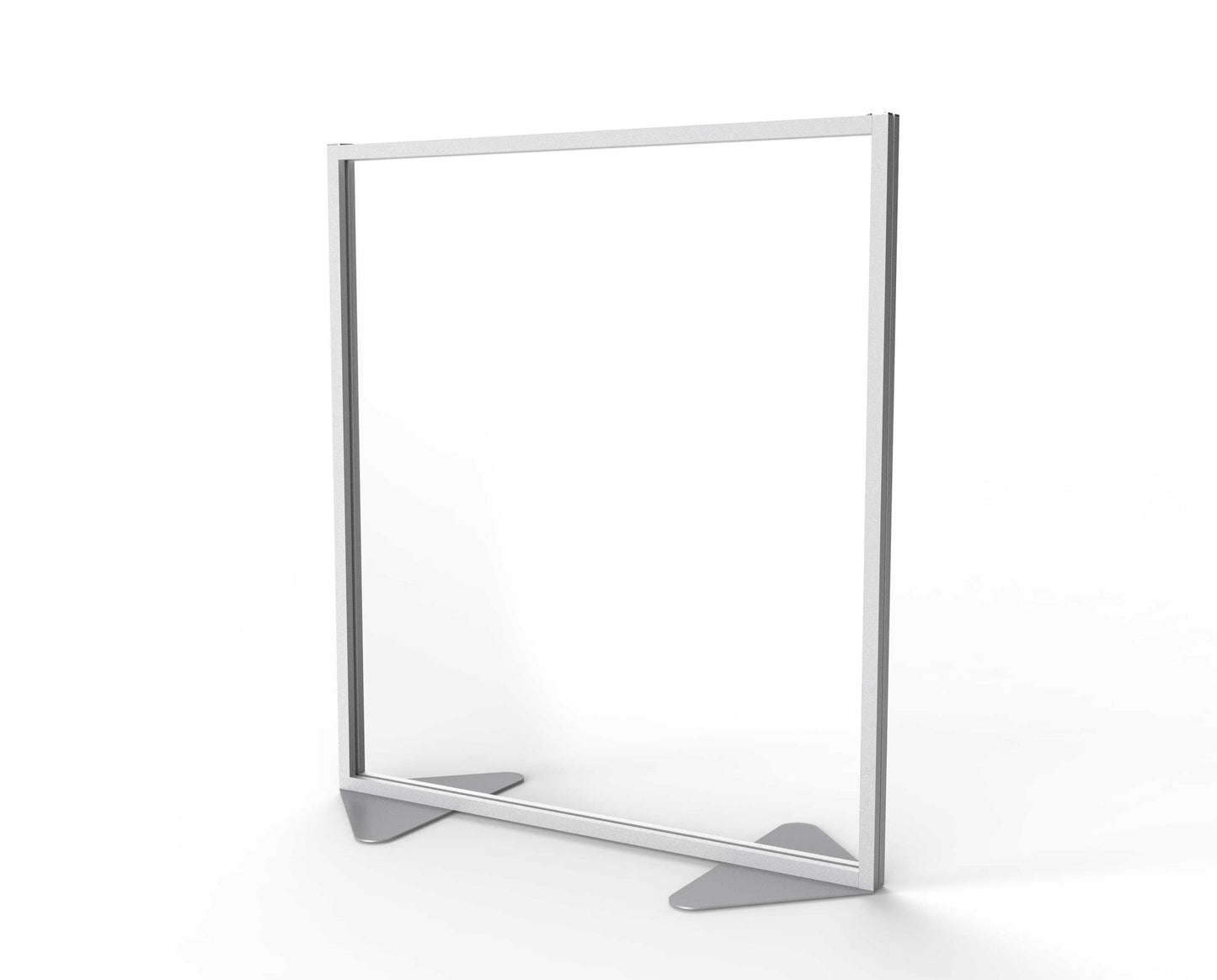Ghent Floor Partition, Aluminum Frame with Clear Acrylic Panel, 54"H x 48"W (GHE - MP5448 - 70) - SchoolOutlet