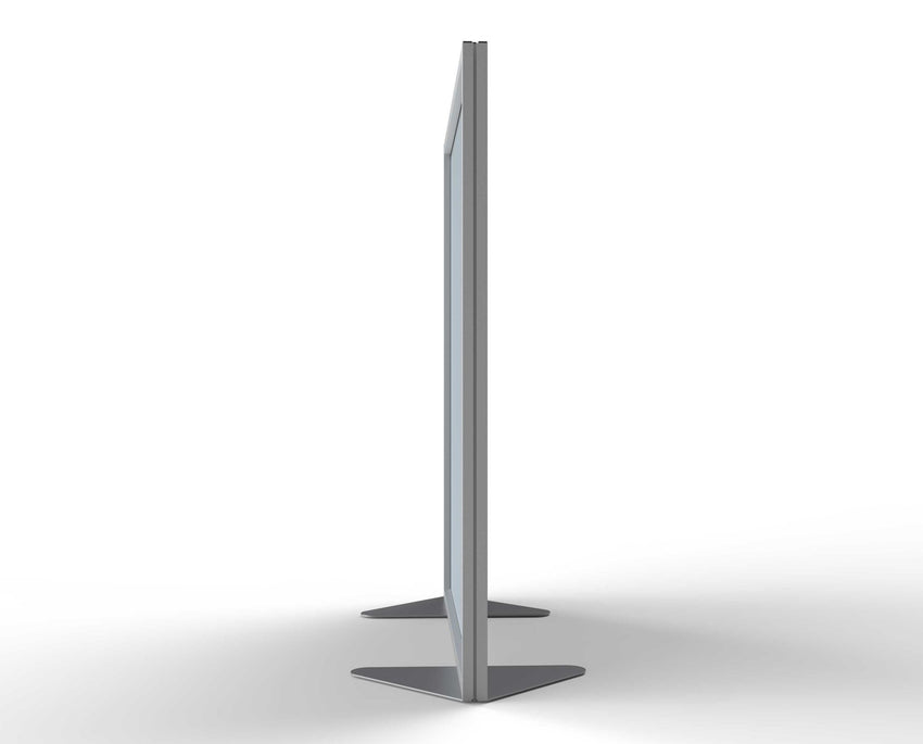 Ghent Floor Partition, Aluminum Frame with Silver Vinyl Panel, 54"H x 48"W (GHE - MP5448 - 8F) - SchoolOutlet