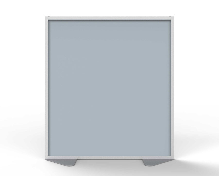 Ghent Floor Partition, Aluminum Frame with Silver Vinyl Panel, 54"H x 48"W (GHE - MP5448 - 8F) - SchoolOutlet