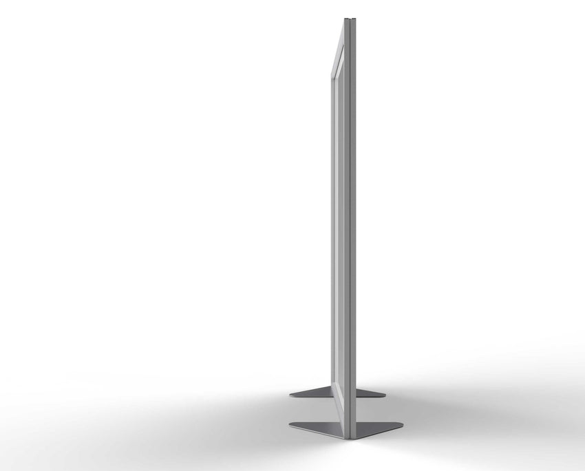 Ghent Floor Partition, Aluminum Frame with Magnetic Porcelain Panel, 72"H x 48"W (GHE - MP7248 - 20) - SchoolOutlet