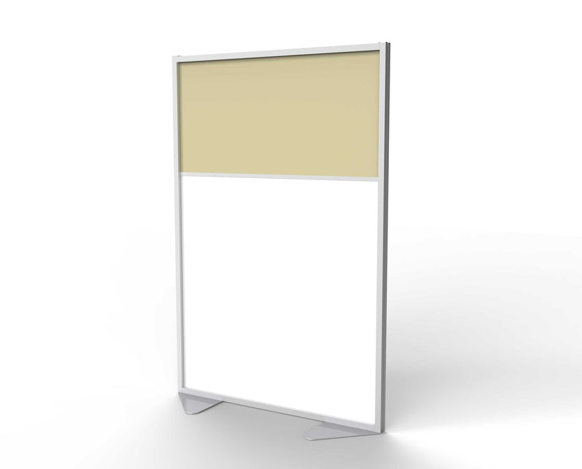 Ghent Floor Partition, Aluminum Frame with Magnetic Porcelain and Caramel Vinyl Panels,72"H x 48"W (GHE - MP7248 - 20 - 8A) - SchoolOutlet