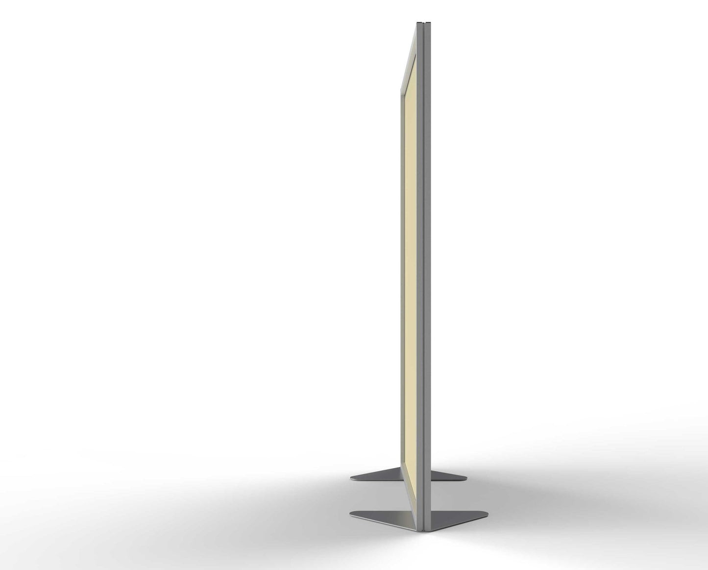 Ghent Floor Partition, Aluminum Frame with Magnetic Porcelain and Caramel Vinyl Panels,72"H x 48"W (GHE - MP7248 - 20 - 8A) - SchoolOutlet