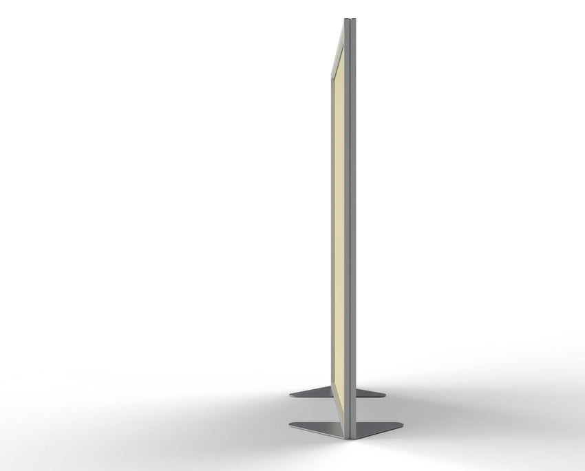 Ghent Floor Partition, Aluminum Frame with Magnetic Porcelain and Caramel Vinyl Panels,72"H x 48"W (GHE - MP7248 - 20 - 8A) - SchoolOutlet