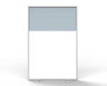 Ghent Floor Partition, Aluminum Frame with Magnetic Porcelain and Silver Vinyl Panels, 72