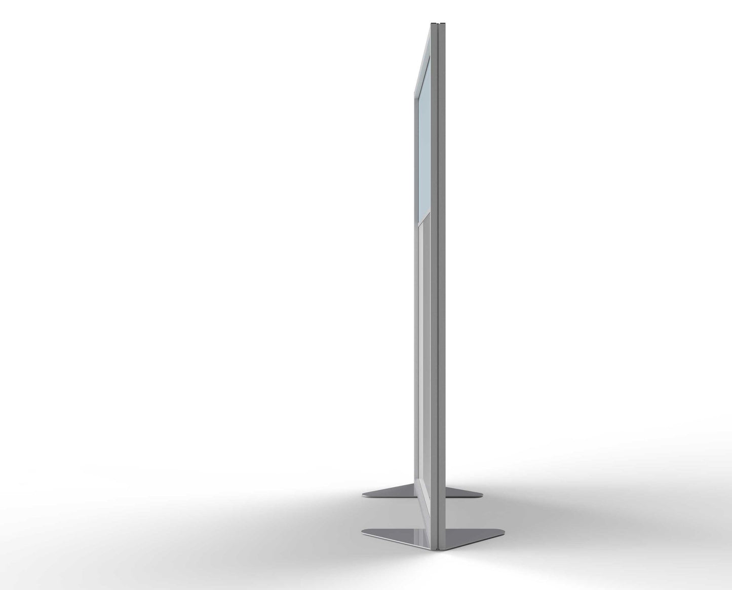 Ghent Floor Partition, Aluminum Frame with Magnetic Porcelain and Silver Vinyl Panels, 72"H x 48"W (GHE - MP7248 - 20 - 8F) - SchoolOutlet