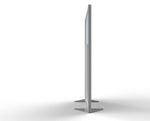 Ghent Floor Partition, Aluminum Frame with Magnetic Porcelain and Silver Vinyl Panels, 72