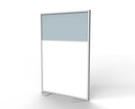 Ghent Floor Partition, Aluminum Frame with Magnetic Porcelain and Silver Vinyl Panels, 72