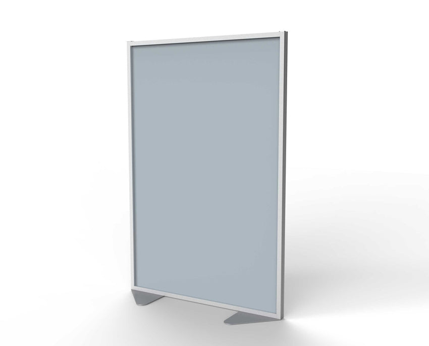 Ghent Floor Partition, Aluminum Frame with Silver Vinyl Panel, 72"H x 48"W (GHE - MP7248 - 8F) - SchoolOutlet