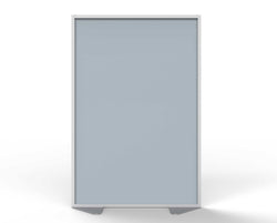 Ghent Floor Partition, Aluminum Frame with Silver Vinyl Panel, 72"H x 48"W (GHE-MP7248-8F)
