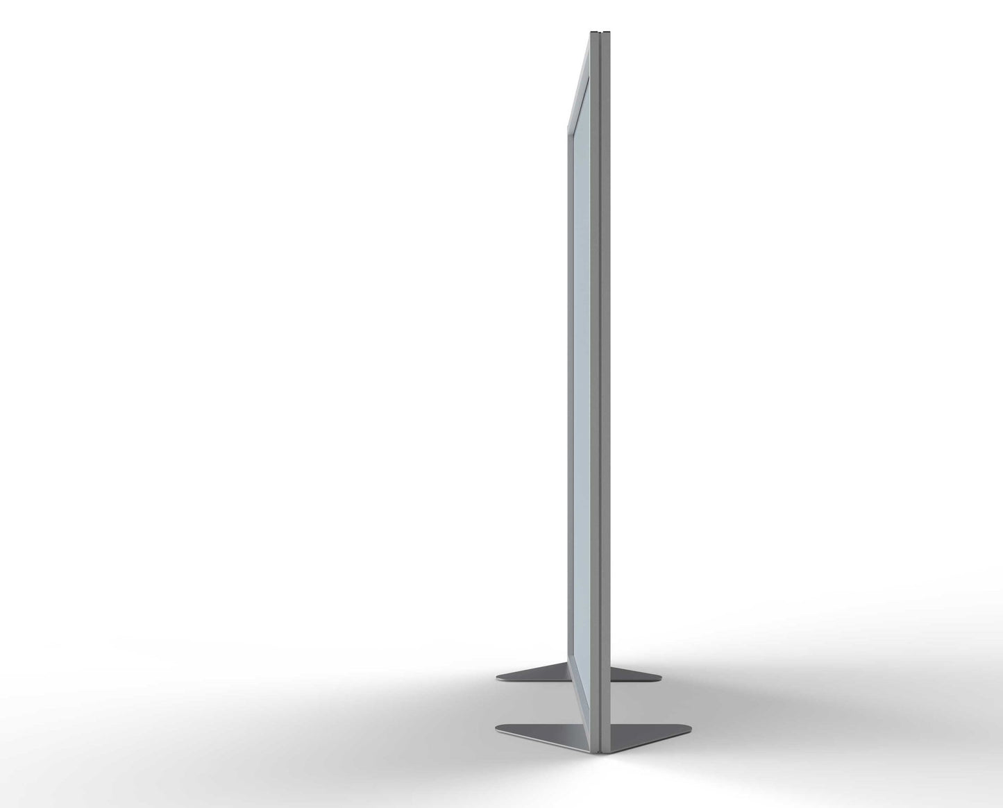 Ghent Floor Partition, Aluminum Frame with Silver Vinyl Panel, 72"H x 48"W (GHE - MP7248 - 8F) - SchoolOutlet