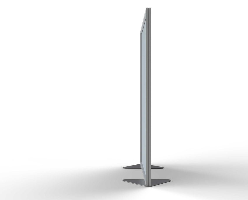 Ghent Floor Partition, Aluminum Frame with Silver Vinyl Panel, 72"H x 48"W (GHE - MP7248 - 8F) - SchoolOutlet