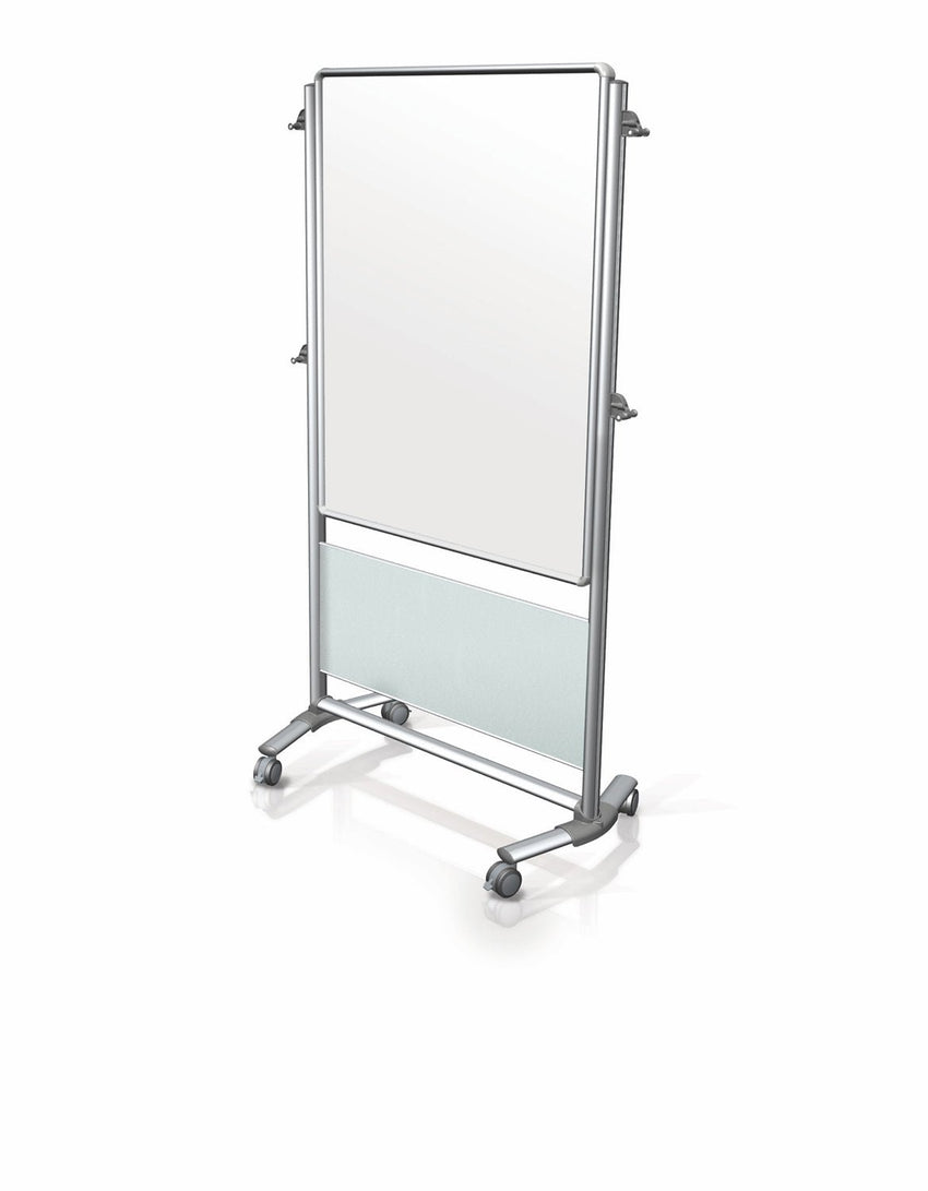 Ghent Nexus Easel, Mobile 2 - Sided Porcelain Whiteboard, Magnetic, 46"H x 34"W (GHE - NEX203ME - FR) - SchoolOutlet